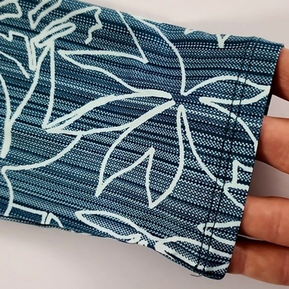 NWT Eddie Bauer Women Swim Top Teal Tropical Print 1/4 Zip Rashguard UPF 50 Sz L - Picture 6 of 14